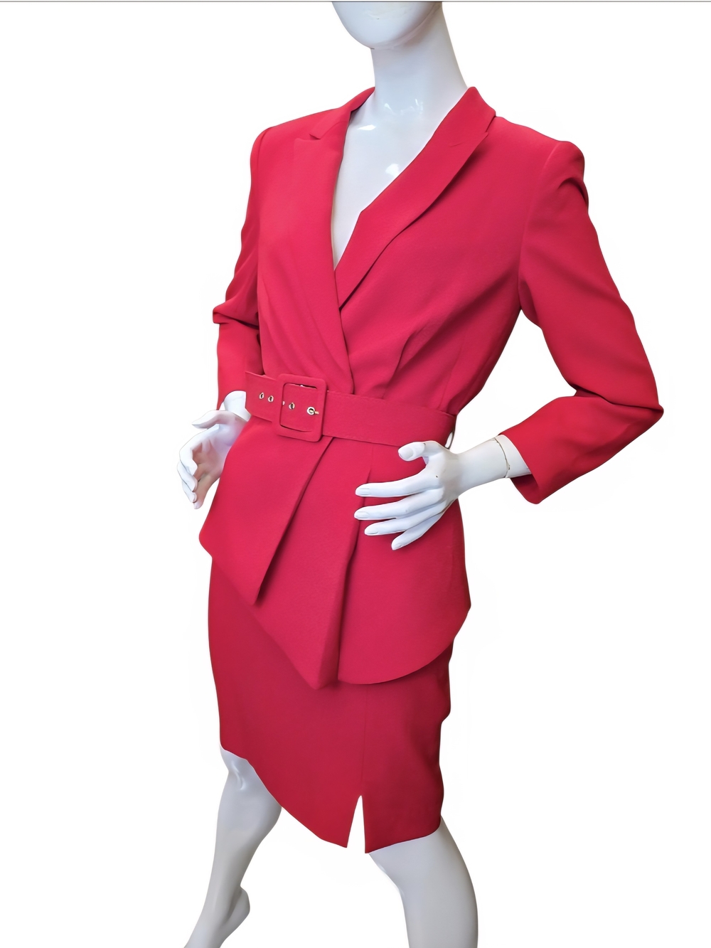 LNWOT - Tahari ASL Red Blazer & Skirt Suit Set Sz 6 - Picture 4 of 12